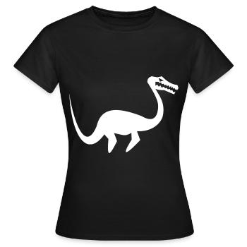 Plesiosaurus, monstres marins et conception du Loch Ness - T-shirt Femme - noir - Devant - AI Model Female 172 dark (172cm)