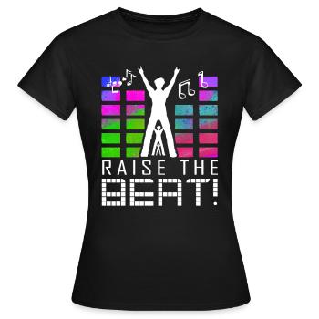 Beat lauter Lautstärke Musik Party Feier Alkohol - Frauen T-Shirt - Schwarz - Vorne - AI Model Female 172 dark (172cm)