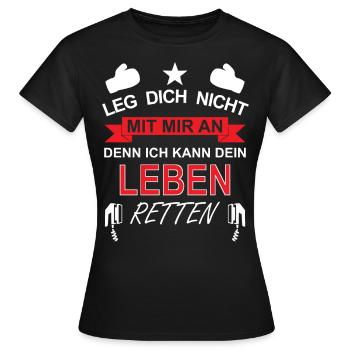 Lustige Lebensretter Sprüche Rettungsdienst - Frauen T-Shirt - Schwarz - Vorne - AI Model Female 172 dark (172cm)
