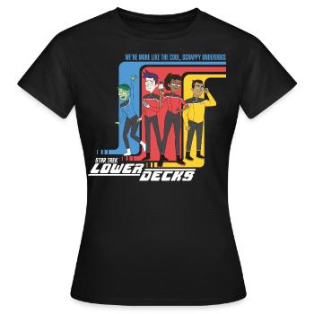 Star Trek Lower Decks Cool, Scrappy Underdogs - Women's T-Shirt - black - Front - AI Model Female 172 dark (172cm)