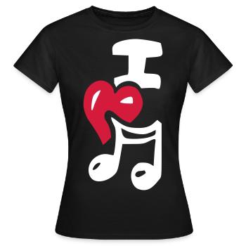 J'aime la musique - T-shirt Femme - noir - Devant - AI Model Female 172 dark (172cm)