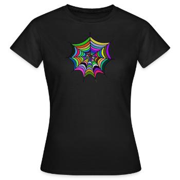Cadeau de toile d'araignée couleur Toile d'araignée Spiderman - T-shirt Femme - noir - Devant - AI Model Female 172 dark (172cm)