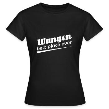 Wangen - Stadt best place ever - Frauen T-Shirt - Schwarz - Vorne - AI Model Female 172 dark (172cm)