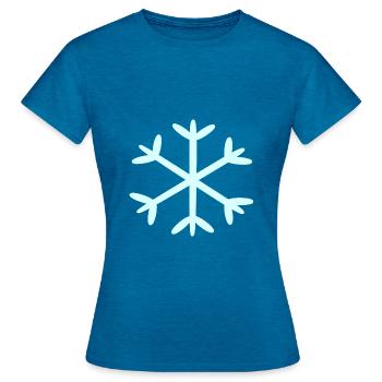 Flocon de neige Flocons de neige Noël - T-shirt Femme - bleu saphir antique chiné - Devant - AI Model Female 172 dark (172cm)