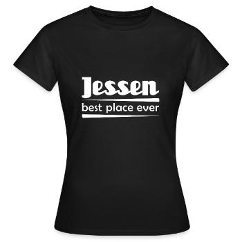 Jessen - Stadt best place ever - Frauen T-Shirt - Schwarz - Vorne - AI Model Female 172 dark (172cm)