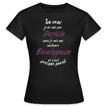 Ich bin der beste Entwickler - Frauen T-Shirt - Schwarz - Vorne - AI Model Female 172 dark (172cm)