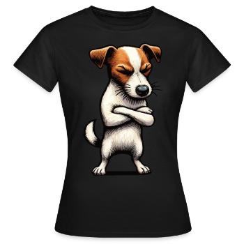 Jack Russel terrier Jack russel amoureux de Jackie - T-shirt Femme - noir - Devant - AI Model Female 172 dark (172cm)