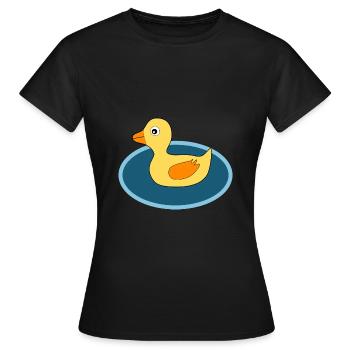 Kawaii Chibi Kawaii Duck Kawaii Caneton - T-shirt Femme - noir - Devant - AI Model Female 172 dark (172cm)