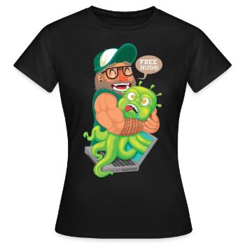 Câlins gratuits - T-shirt Femme - noir - Devant - AI Model Female 172 dark (172cm)