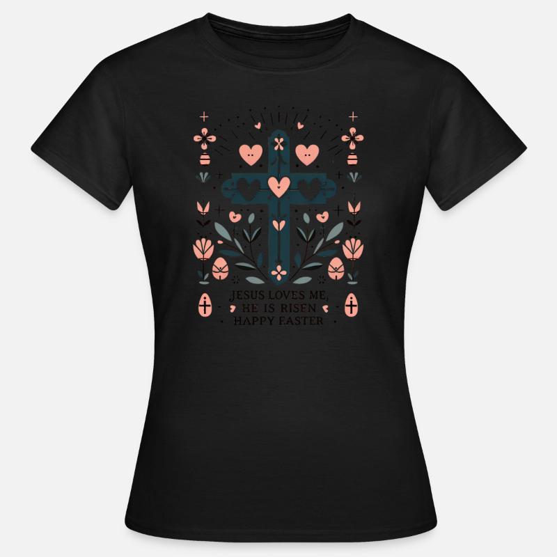 Easter Cross Bloom - Women's T-Shirt - black