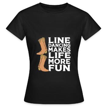 Danse en ligne - T-shirt Femme - noir - Devant - AI Model Female 172 dark (172cm)