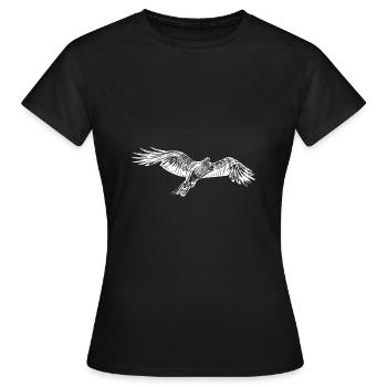 Eleganter fliegender Falke - Frauen T-Shirt - Schwarz - Vorne - AI Model Female 172 dark (172cm)