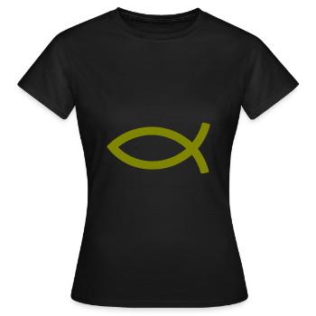 Jésus poisson Ichthys poisson poisson poisson - T-shirt Femme - noir - Devant - AI Model Female 172 dark (172cm)