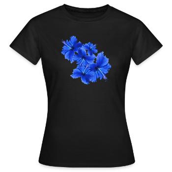 Hibiskushibiscus,Flower,Lotus,Blossom,Floral - Women's T-Shirt - black - Front - AI Model Female 172 dark (172cm)