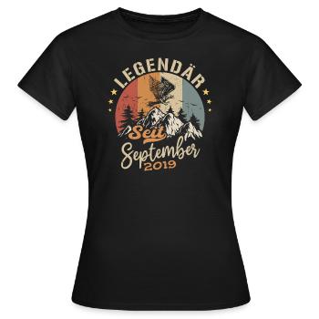 September 2019 - September 2019 Jahrestag 2019 - Frauen T-Shirt - Schwarz - Vorne - AI Model Female 172 dark (172cm)
