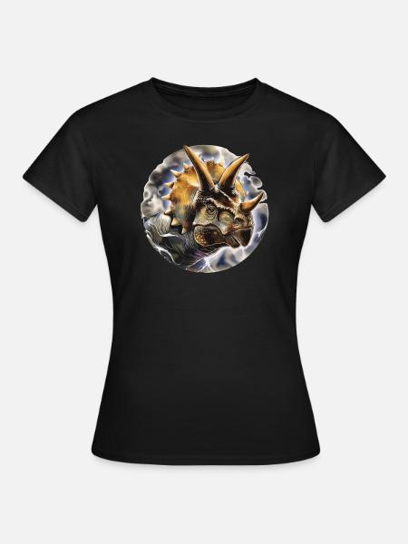 Triceratops Dinosaurier - Frauen T-Shirt - Schwarz