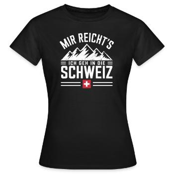 I'm going to emigrate to Switzerland work flag - Women's T-Shirt - black - Front - AI Model Female 172 dark (172cm)