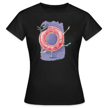 Tanzender Ballet-Donut - Frauen T-Shirt - Schwarz - Vorne - AI Model Female 172 dark (172cm)