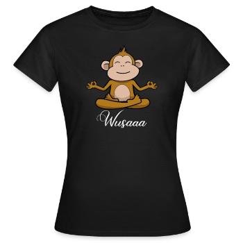 Auszeit Durchatmen Wusaaa Affe - Frauen T-Shirt - Schwarz - Vorne - AI Model Female 172 dark (172cm)