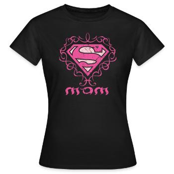 Superman S-Shield Mom - Frauen T-Shirt - Schwarz - Vorne - AI Model Female 172 dark (172cm)