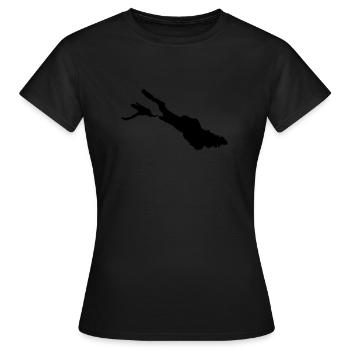 lac de Constance - T-shirt Femme - noir - Devant - AI Model Female 172 dark (172cm)