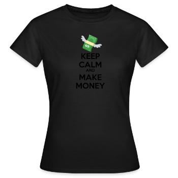 GARDER CALME et FAIRE DE L'ARGENT - T-shirt Femme - noir - Devant - AI Model Female 172 dark (172cm)