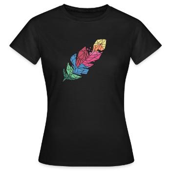 Feder - Frauen T-Shirt - Schwarz - Vorne - AI Model Female 172 dark (172cm)