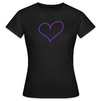 Purple heart gift idea gift idea - Women's T-Shirt - black - Front - AI Model Female 172 dark (172cm)