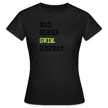 Eat Sleep Swim Repeat! Schwimmen Schwimmer - T-shirt Femme - noir - Devant - AI Model Female 172 dark (172cm)