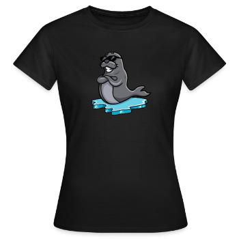 Sceller avec des lunettes de soleil - T-shirt Femme - noir - Devant - AI Model Female 172 dark (172cm)