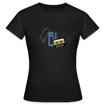 CLASSIC-WALKMAN in retro design, - Women's T-Shirt - black - Front - AI Model Female 172 dark (172cm)