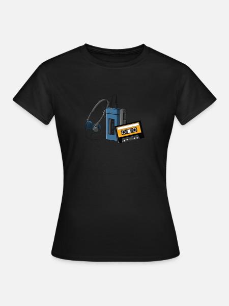 CLASSIC-WALKMAN im Retrodesign, - Frauen T-Shirt - Schwarz