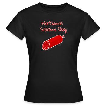 Journée nationale du salami - T-shirt Femme - noir - Devant - AI Model Female 172 dark (172cm)