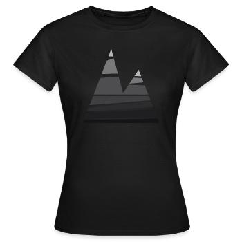 MINIMAL MOUNTAIN - Frauen T-Shirt - Schwarz - Vorne - AI Model Female 172 dark (172cm)
