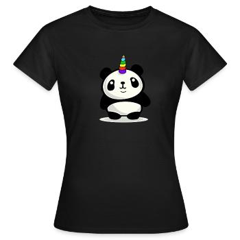 Panda unicorn - Women's T-Shirt - black - Front - AI Model Female 172 dark (172cm)