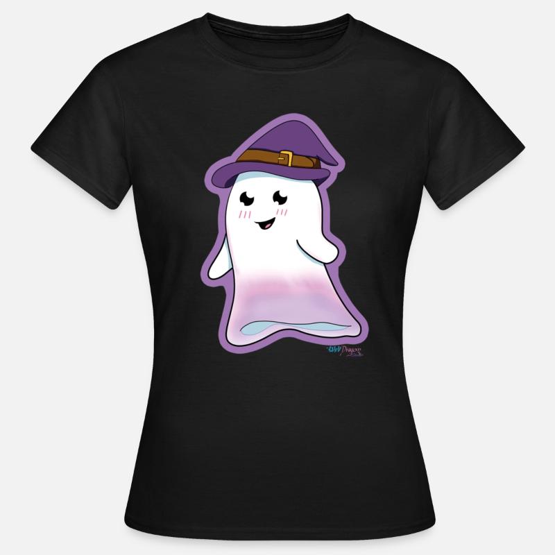 Cute Ghost with Hat - Women's T-Shirt - black