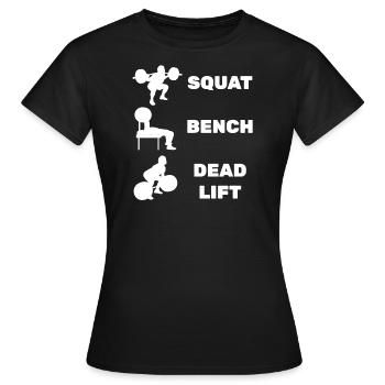 Squat Bench Deadlift - Frauen T-Shirt - Schwarz - Vorne - AI Model Female 172 dark (172cm)