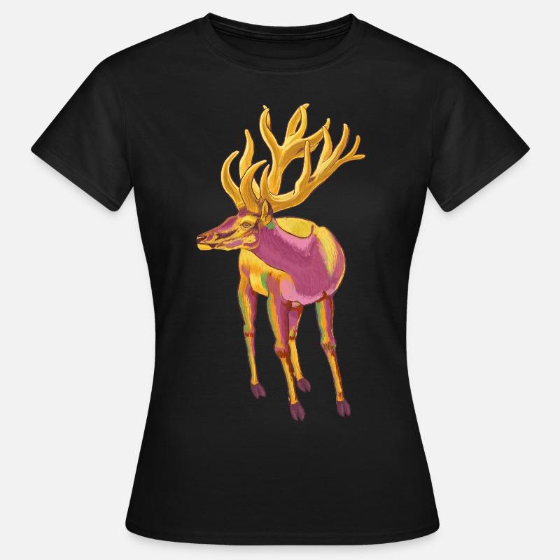 colored deer - Women's T-Shirt - black