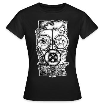 Masque à gaz Masque à gaz Toxique Fin du monde - T-shirt Femme - noir - Devant - AI Model Female 172 dark (172cm)