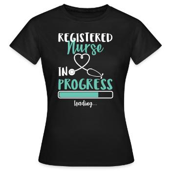 Infirmière autorisée en cours de chargement - T-shirt Femme - noir - Devant - AI Model Female 172 dark (172cm)