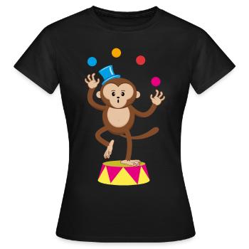 Cirque singe jongleur singe singe singe cirque - T-shirt Femme - noir - Devant - AI Model Female 172 dark (172cm)