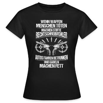 Waffen/Sportschießen/Schießen/Schießstand/Schütze - Frauen T-Shirt - Schwarz - Vorne - AI Model Female 172 dark (172cm)