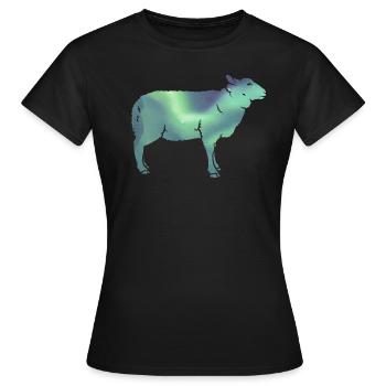 Iceland Sheep Icelandic Sheep IcelandIc Lights - Women's T-Shirt - black - Front - AI Model Female 172 dark (172cm)