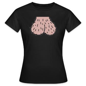 Bag face testicles eggs JGA funny gift men - Women's T-Shirt - black - Front - AI Model Female 172 dark (172cm)