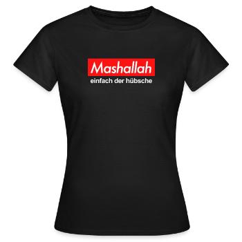 Mashallah einfach die hübsche Meme Video Hübsch - Frauen T-Shirt - Schwarz - Vorne - AI Model Female 172 dark (172cm)