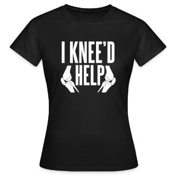 J'aiderais le genou à la chirurgie du genou - T-shirt Femme - noir - Devant - AI Model Female 172 dark (172cm)