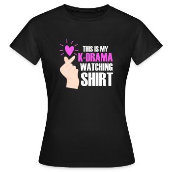 K-Drama Addict KDrama Südkorea Korean Asian - Frauen T-Shirt - Schwarz - Vorne - AI Model Female 172 dark (172cm)
