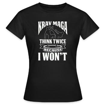 Krava Maga combattant combattante autodéfense - T-shirt Femme - noir - Devant - AI Model Female 172 dark (172cm)