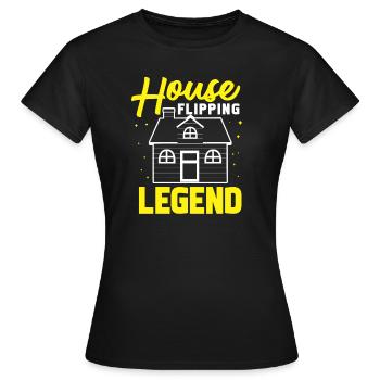 House Flipping Renovieren Häuser Flipper Flip - Frauen T-Shirt - Schwarz - Vorne - AI Model Female 172 dark (172cm)