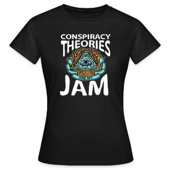 Conspiracy theory conspiracy theory Flat Earth - Women's T-Shirt - black - Front - AI Model Female 172 dark (172cm)